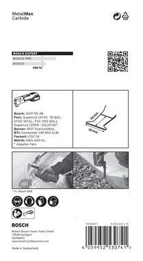 BOSCH Tauchsägeblatt Expert MetalMax MAII 32 AIT, Blatt für Multifunktionswerkzeuge, 70 x 32 mm