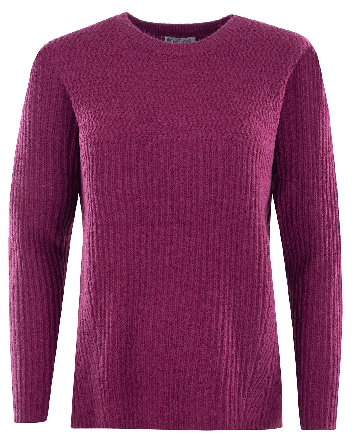 Rundhalspullover Pullover Strukturmix
