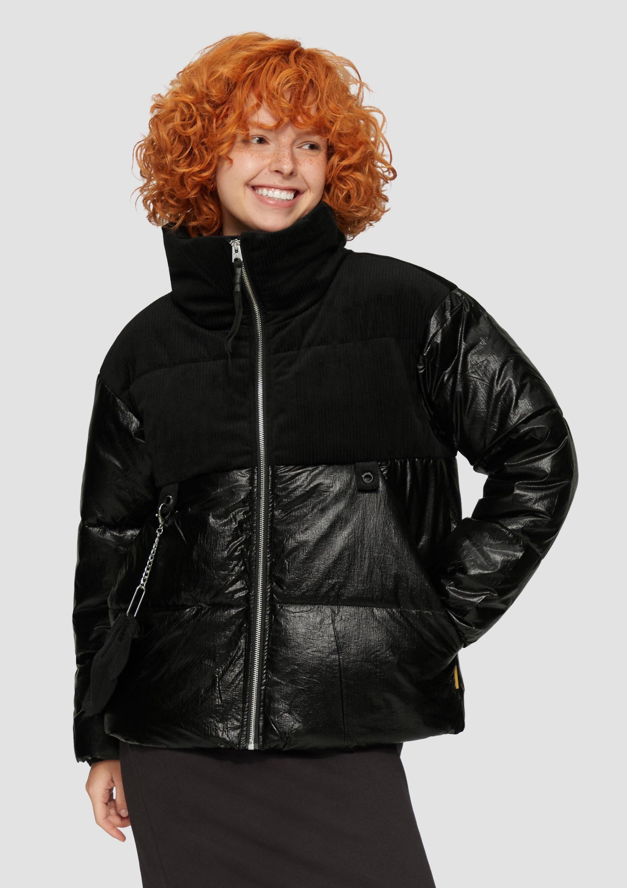 QS Winterjacke Outdoor-Jacke Steppjacke im Fabricmix mit abnehmbarer Tasche günstig online kaufen
