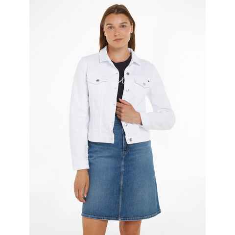 Tommy Hilfiger Jeansblazer DNM SLIM JACKET WHITE mit Markenlabel