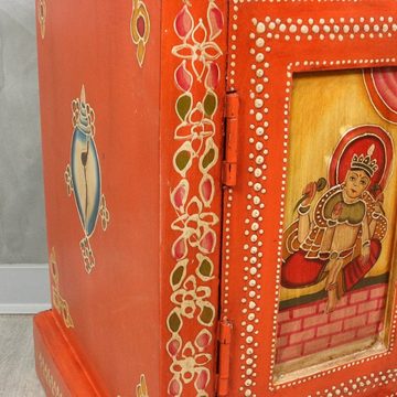 Oriental Galerie Mehrzweckschrank Kleiner Tibet Wandschrank Buddha Motiv Rot 45 cm