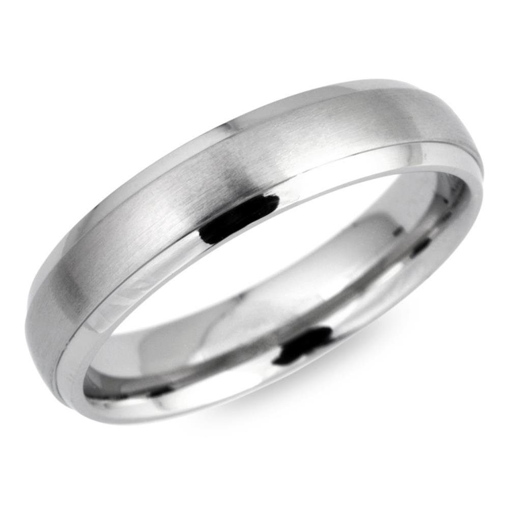 Unique Fingerring Unique Ring Edelstahl matt, polierte Kanten, schlicht 5mm R9150