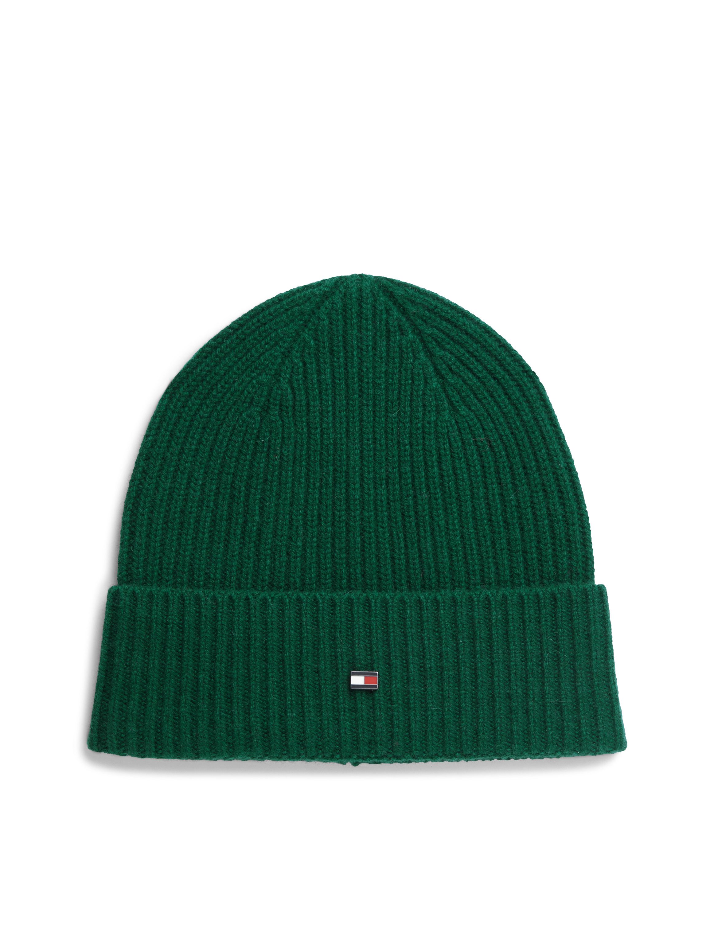 Tommy Hilfiger Strickmütze FLAG CASHMERE BEANIE One size mit Markenlogo