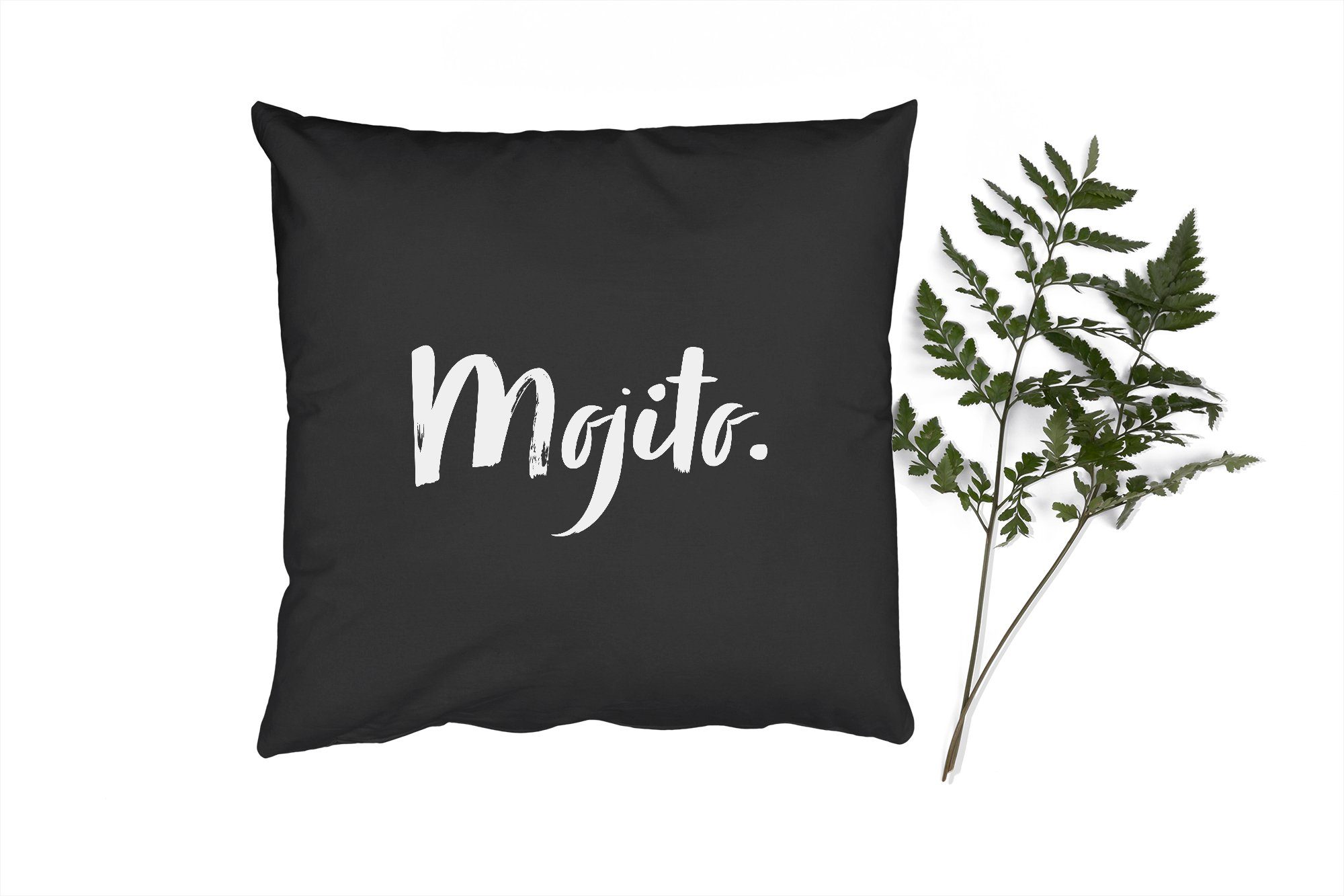 Text, Schlafzimmer, mit Zierkissen Getränk für - Zitate - Sofakissen MuchoWow - Füllung Wohzimmer, Dekokissen Mojito - Cocktail Deko,