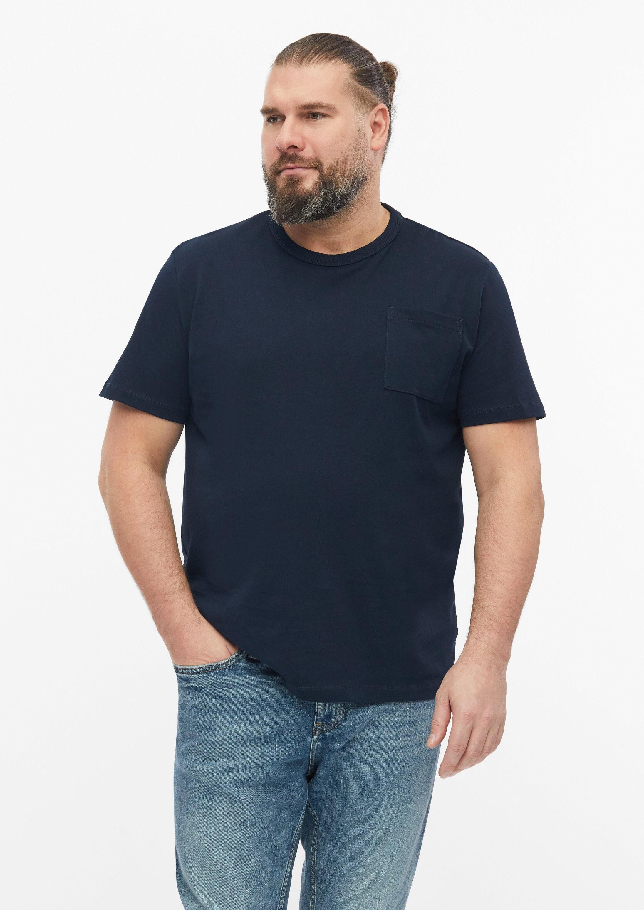 s.Oliver Kurzarmshirt T-Shirt T-Shirt aus Heavy Jersey mit Brusttasche im Modern Fit