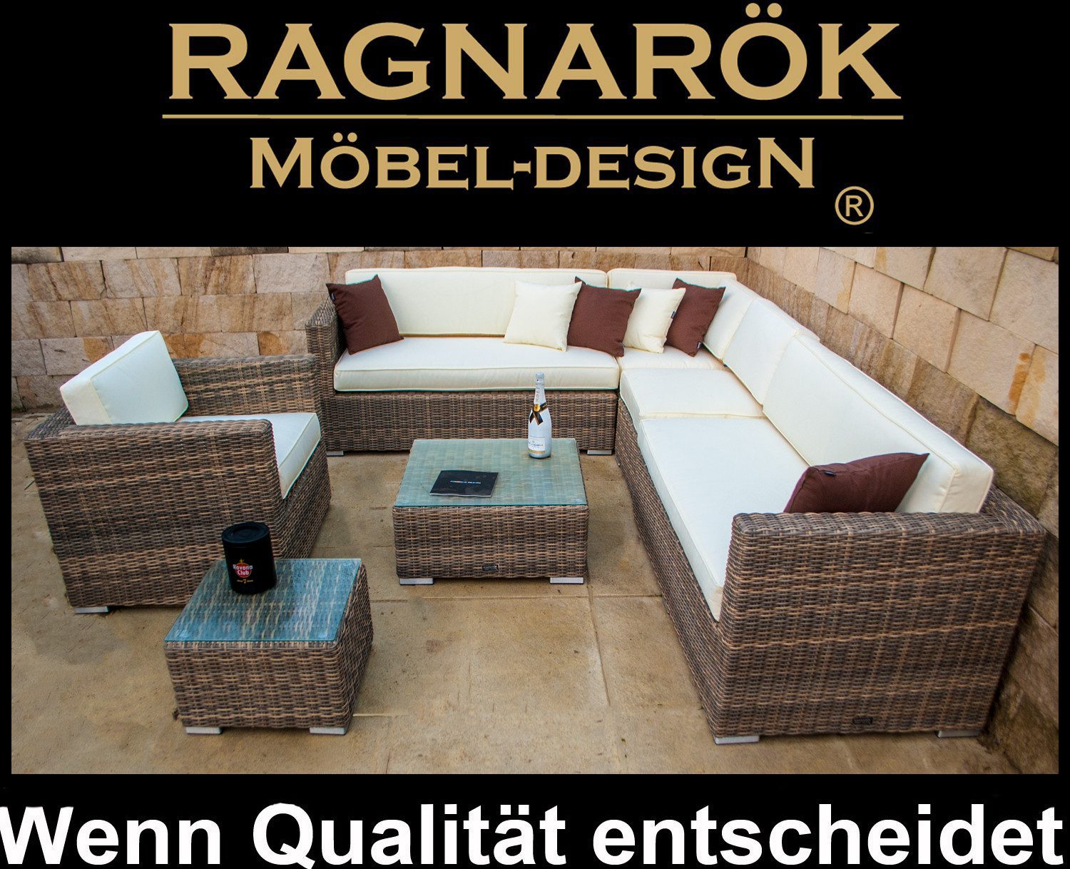 Ragnarök Möbel-Design Gartenlounge-Set Narvik, (Set, Ecklounge, Polyrattan, günstig online kaufen