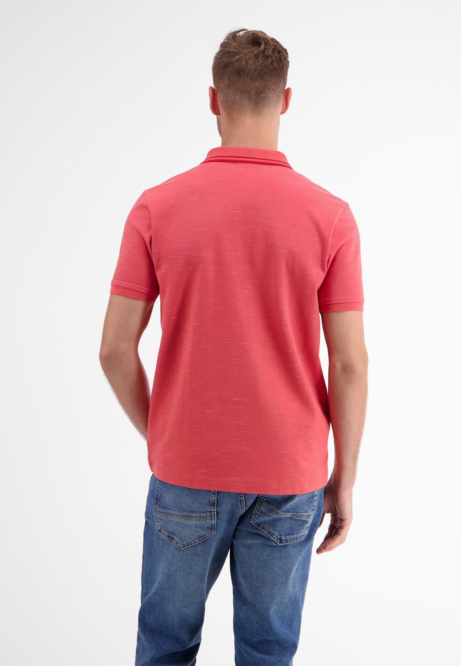 LERROS Poloshirt LERROS Poloshirt in Two-Tone-Piqué HIBISCUS RED