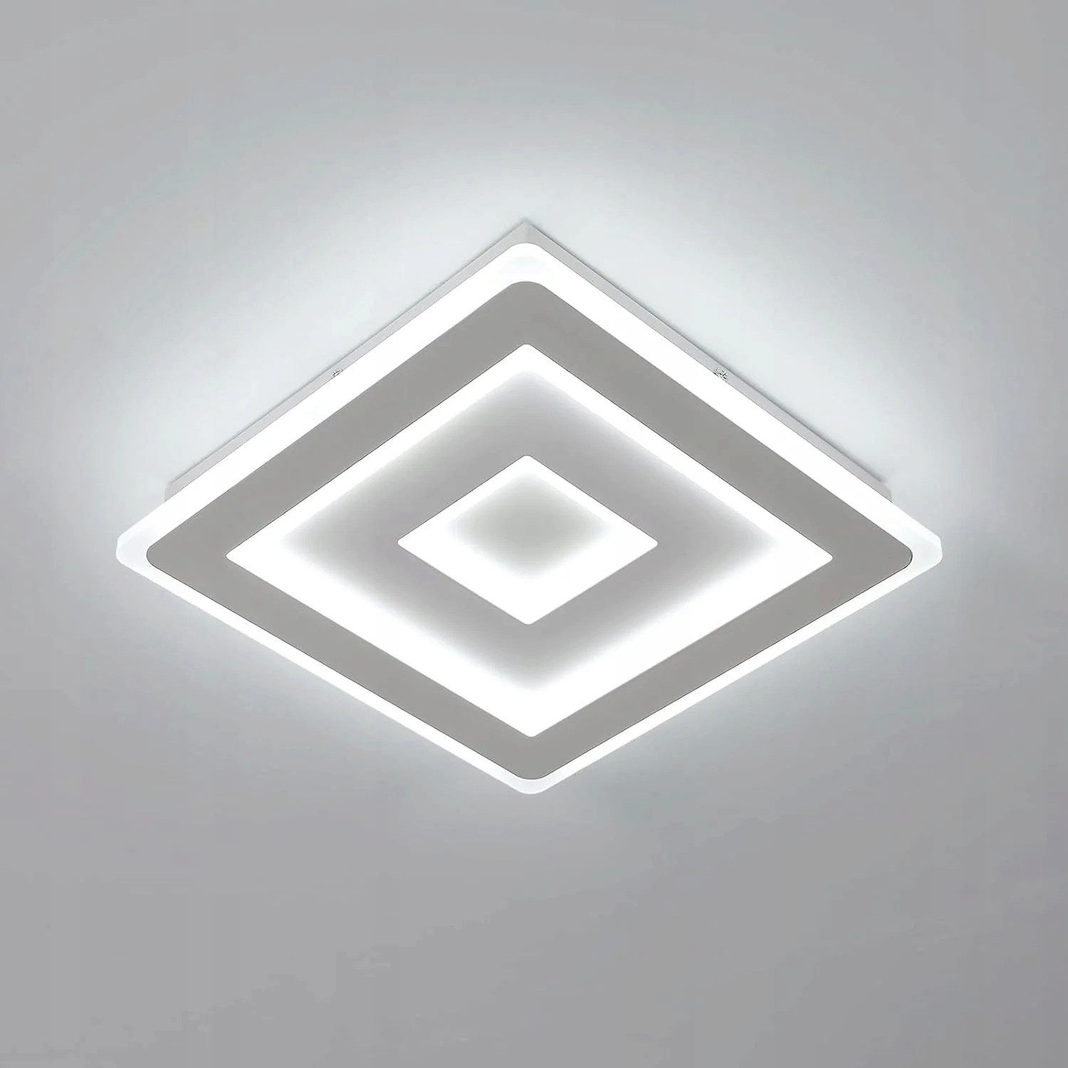 Riserva Deckenleuchten Ultraflache LED Deckenleuchte Quadrat 42W Tagesweiß Acrylglas, LED wechselbar