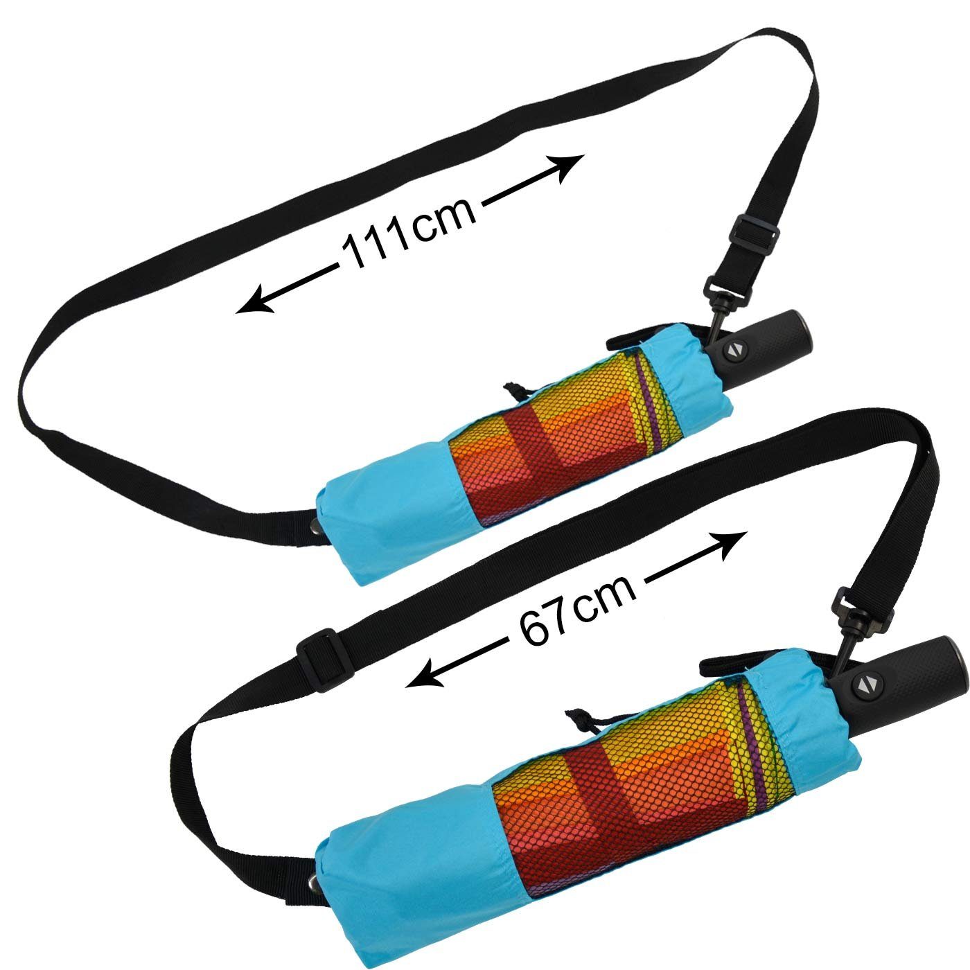 iX-brella Taschenregenschirm XXL Regenbogen Trekking-Schirm riesig 16-Farben Automatik