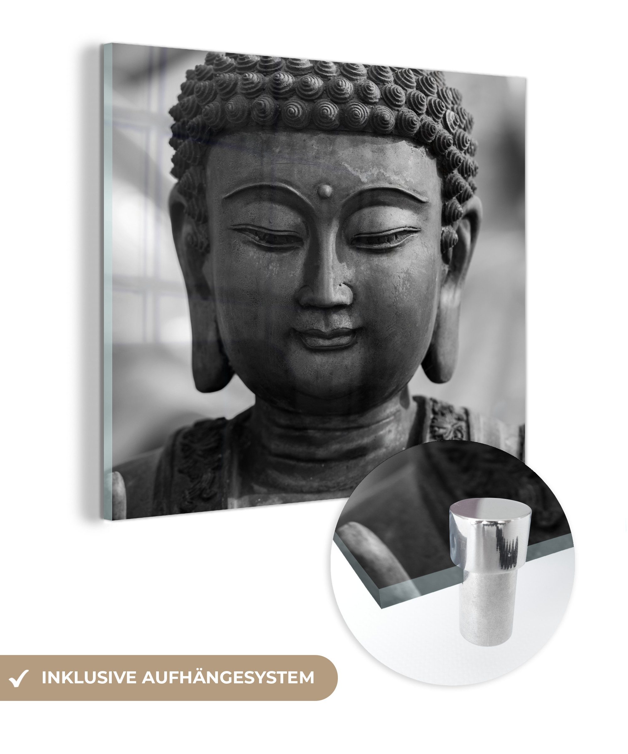 MuchoWow Acrylglasbild Buddha - Grau - günstig online kaufen
