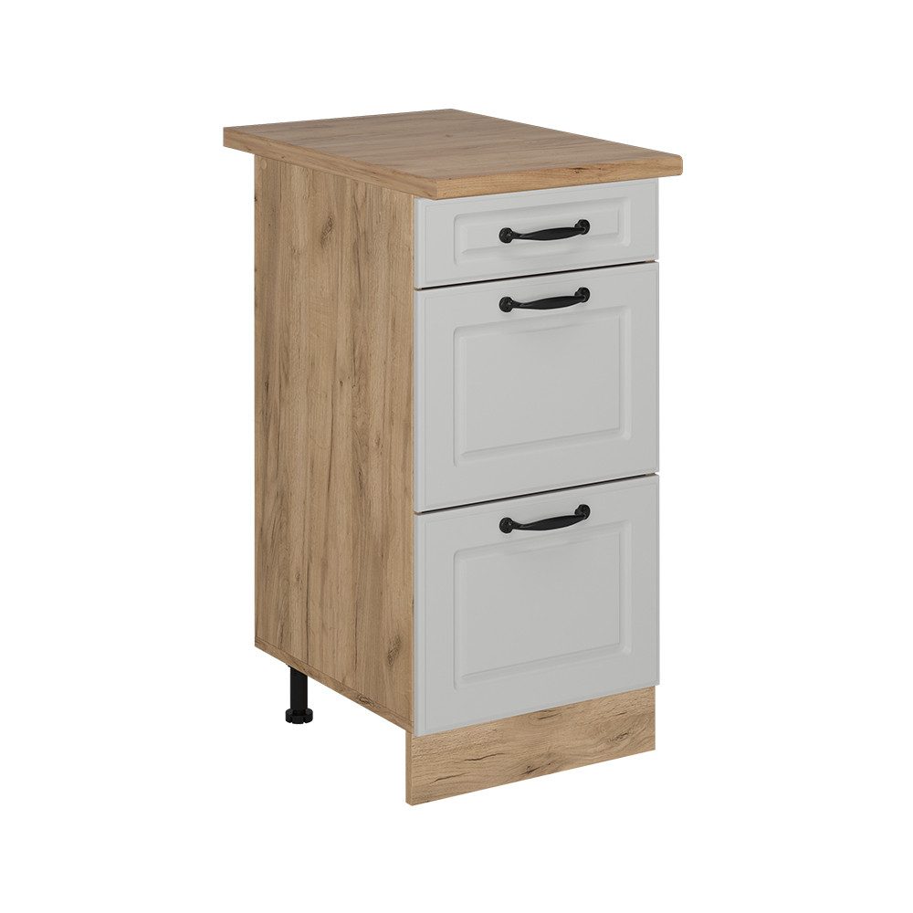 Vicco Unterschrank R-Line, Weiß Landhaus/Goldkraft Eiche, günstig online kaufen