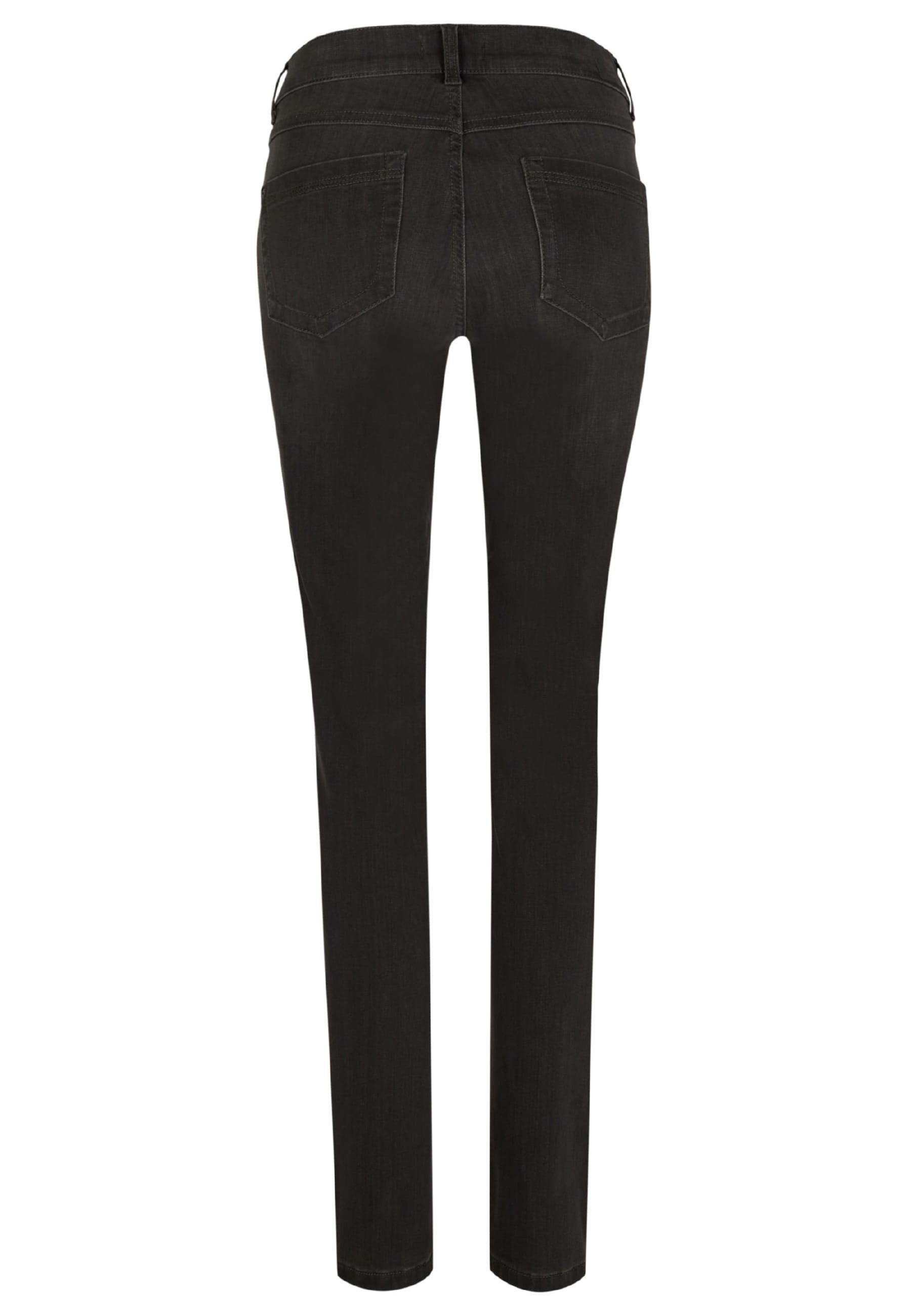 ANGELS Slim-fit-Jeans mit mit Label-Applikationen Jeans Zip Malu Zierreißverschlüssen grau