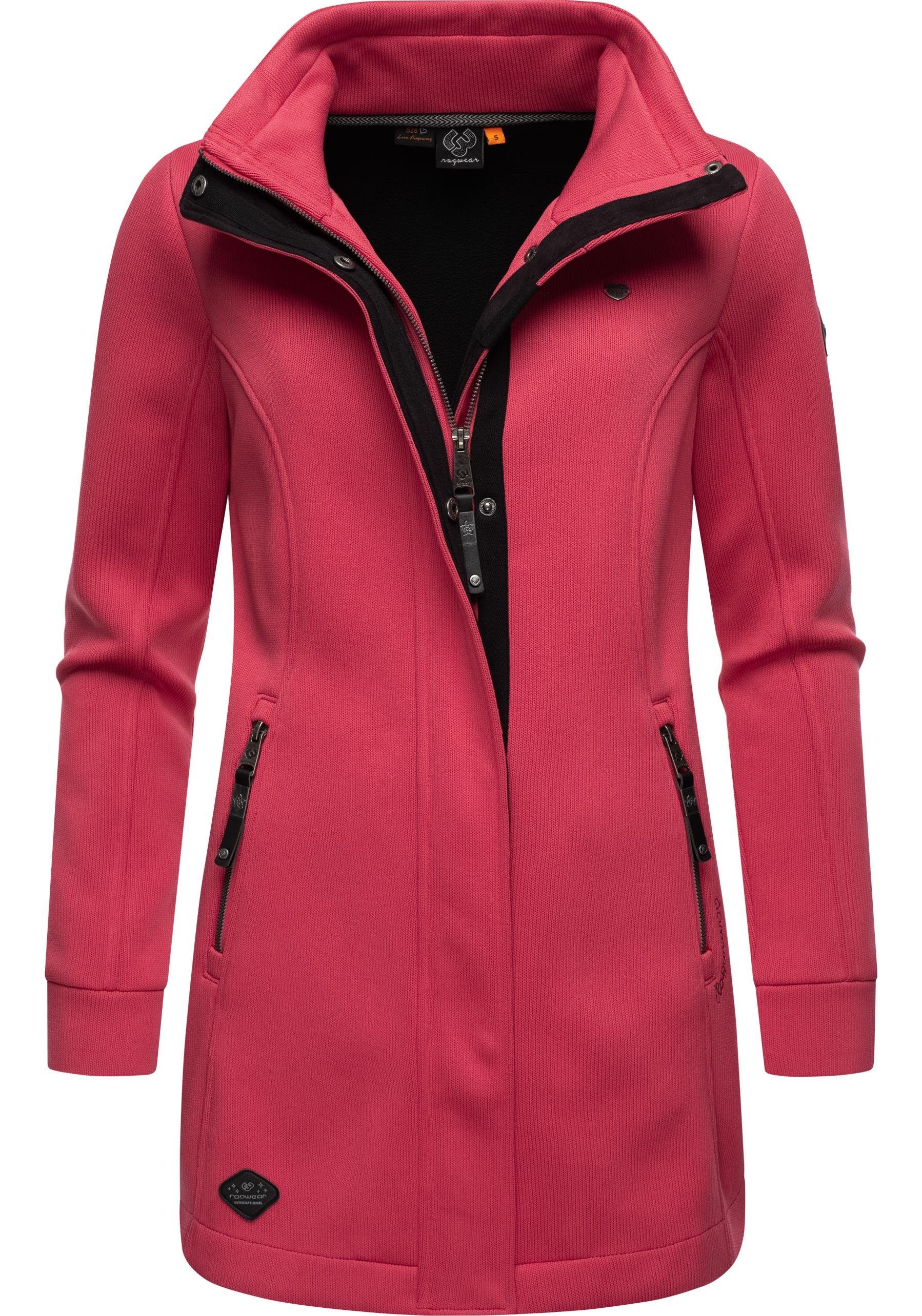 Ragwear Sweatjacke Letrice Bonded Elegante Zip-Jacke mit hohem Kragen in Feinstrickoptik