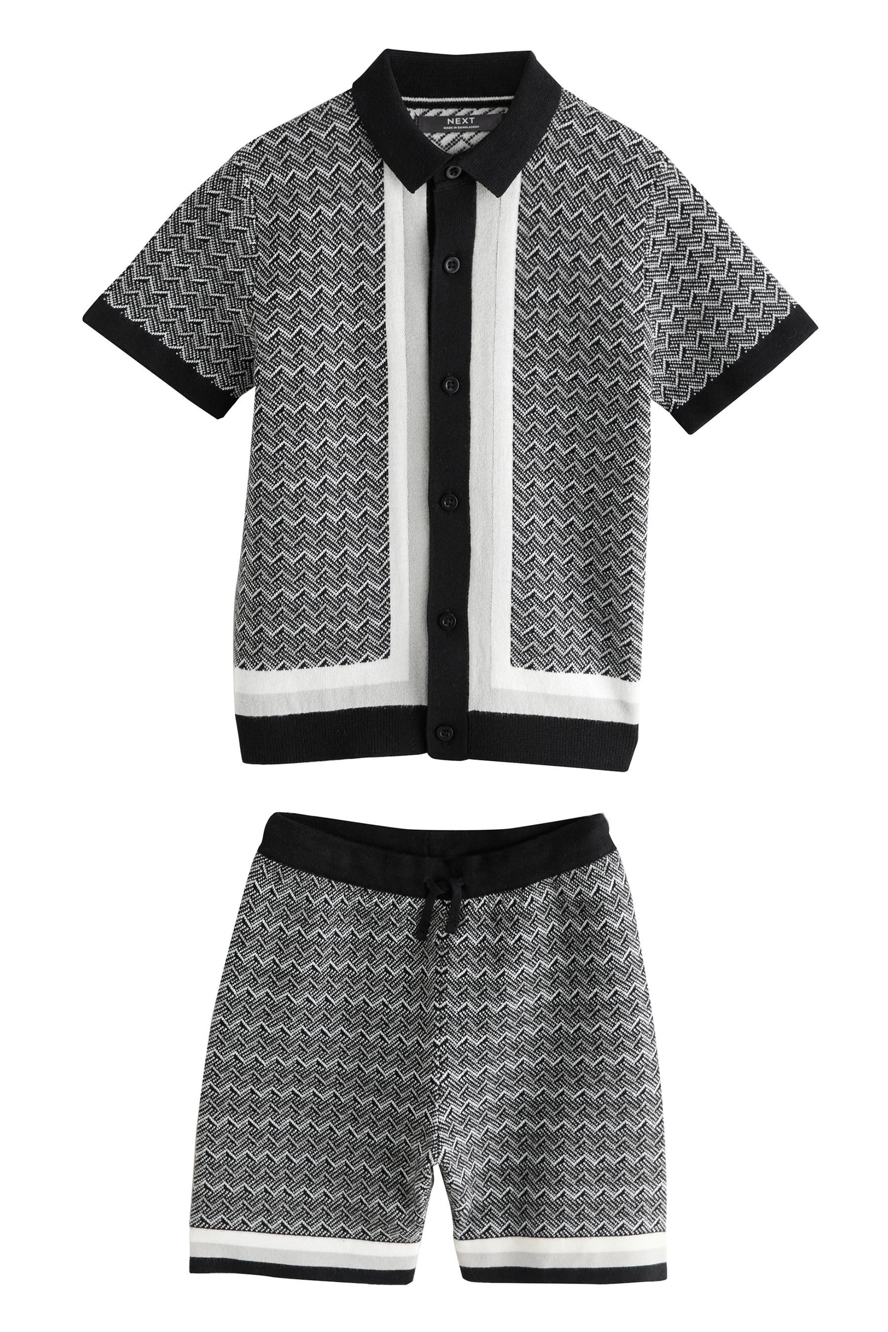 Next Shirt & Shorts Gestricktes Poloshirt und Shorts im Set (2-tlg)