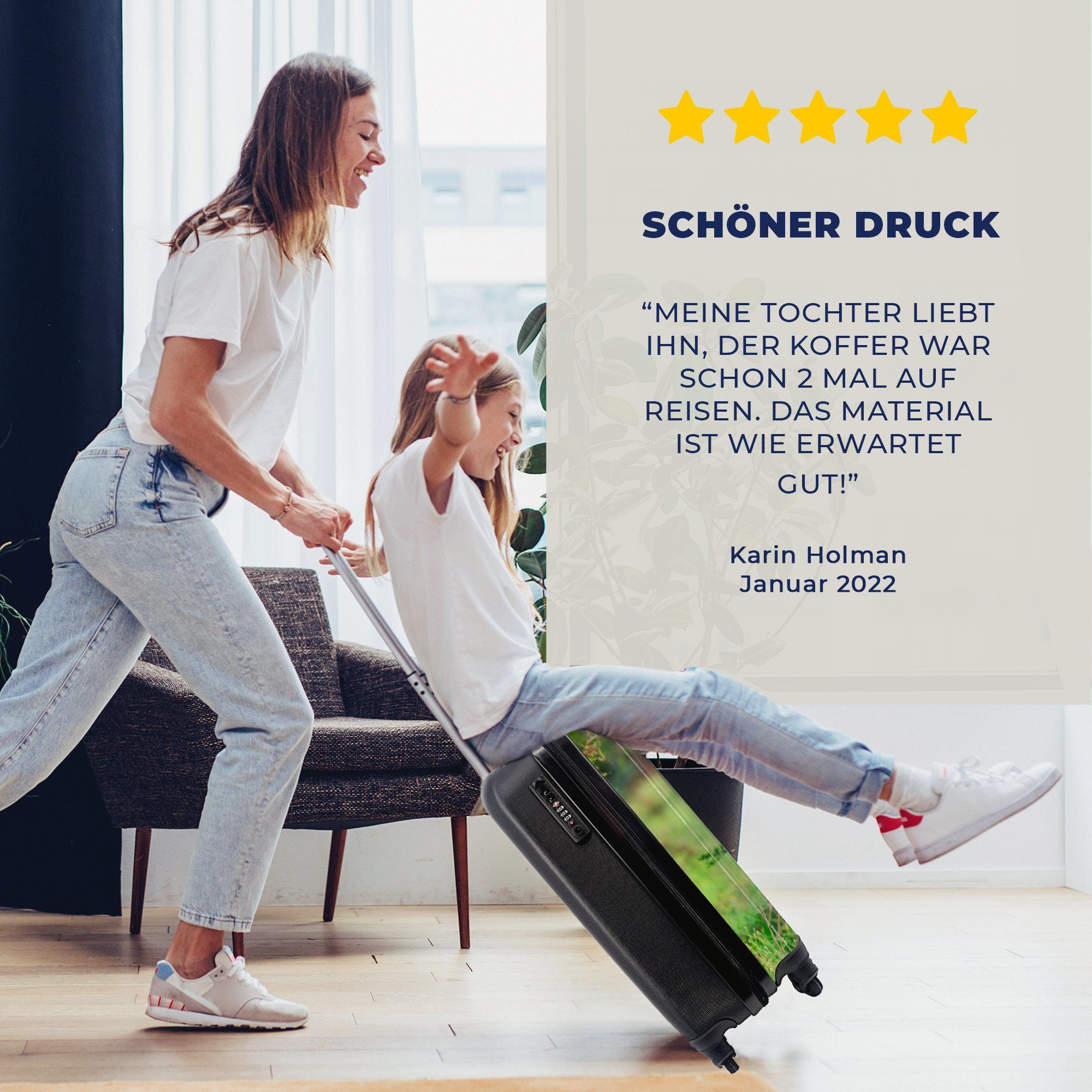 MuchoWow Handgepäckkoffer Reisekoffer Handgepäck Ferien, für - Reisetasche - 4 Trolley, Rollen, rollen, Baby mit Pflanzen, Giraffe