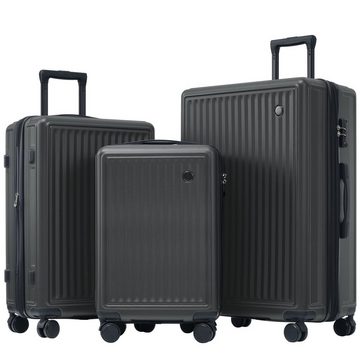 Ulife Trolleyset Hartschalen-Koffer Rollkoffer Reisekoffer Handgepäck, 4 Rollen, ABS-Material, TSA Zollschloss,M-L-XL-Set