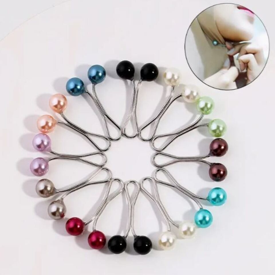 Aymasal Haarclip Kopftuch Anstecknadel Brosche Perlenclips Hijab Schal 12/24er Pack, Stilvolle Anstecknadeln in eleganten Farben