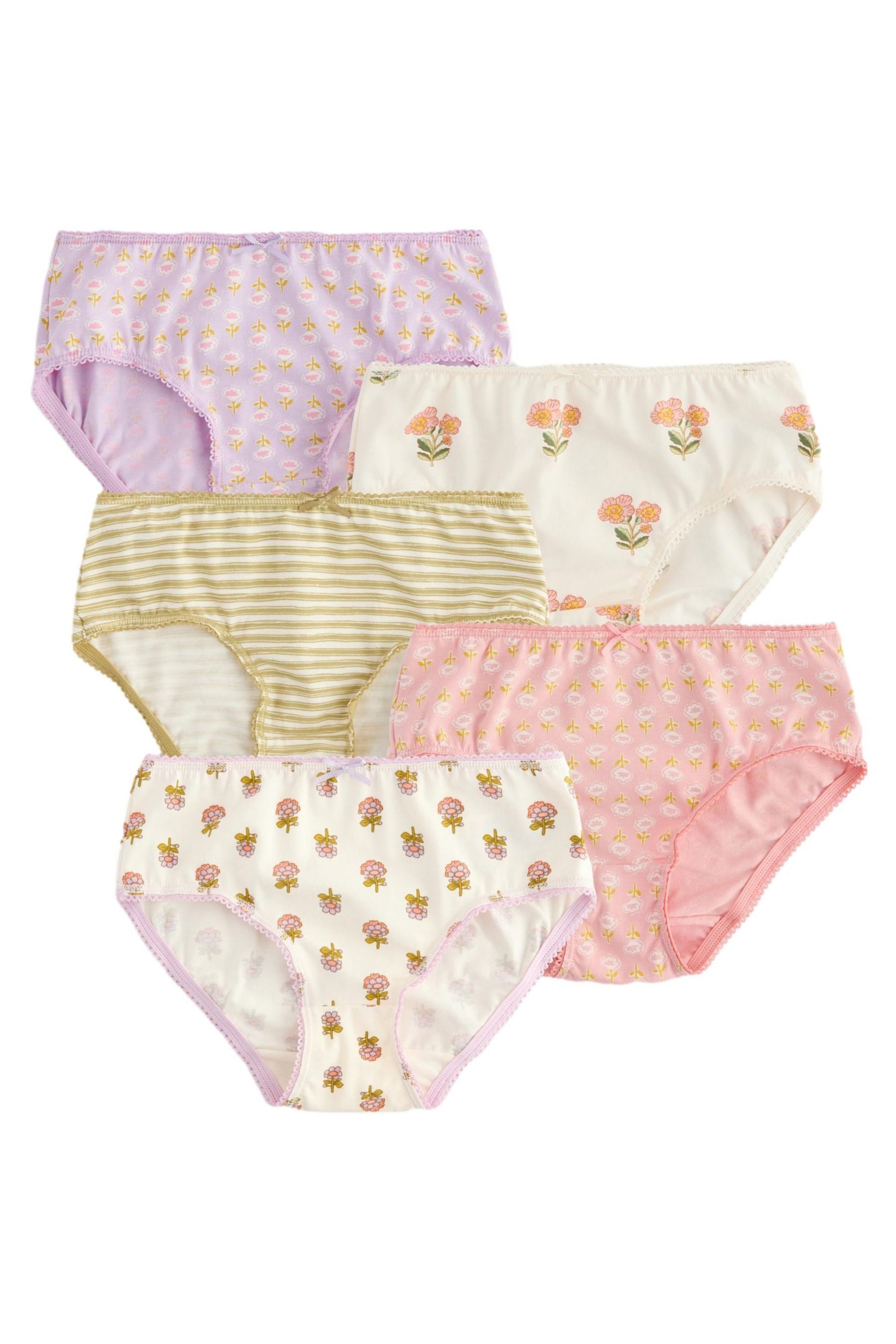 Slip Slips mit geblümtem Holzschnittmuster im 5er-Pack