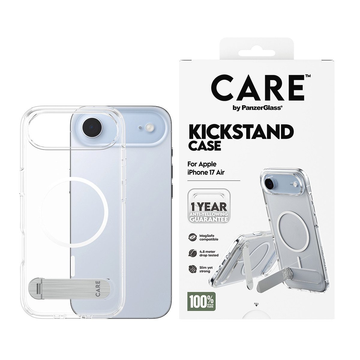 CARE by PanzerGlass Handyhülle Kickstand Case für Apple iPhone Air, Backcover, Schutzhülle, Handyschutzhülle, Case, Schutzcase, stoßfest