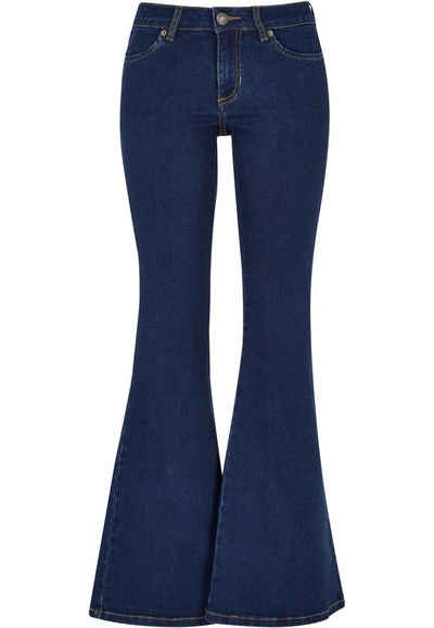 URBAN CLASSICS Bequeme Jeans Damen Ladies Organic Low Waist Flared Denim