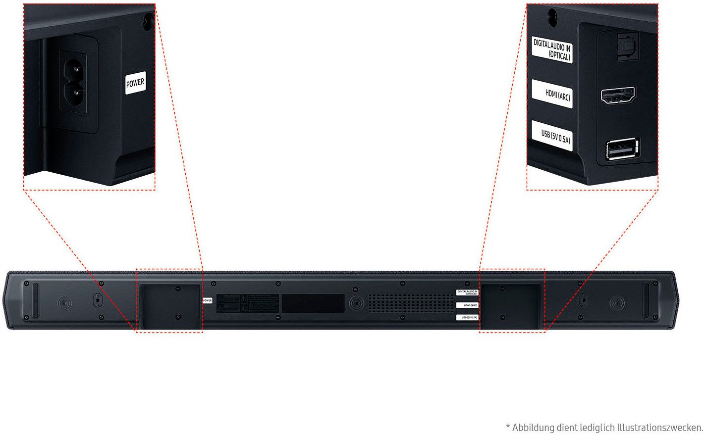 Samsung HW-B460GF/ZG Soundbar Soundbar 2.1 (Bluetooth, 300 W, 2.1-Kanal Sound System, Dolby Audio I DTS Virtual:X, Bass-Boost-Modus)