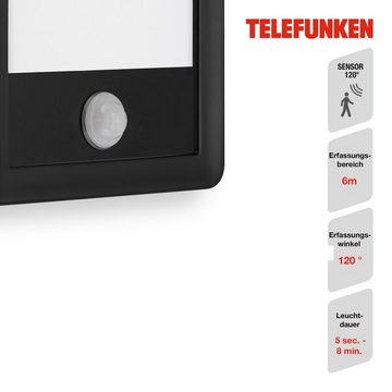 Telefunken LED Außen-Wandleuchte 313905TF, LED fest verbaut, Neutralweiß, Außenleuchte IP44 Bewegungsmelder 2000lm 28x15cm