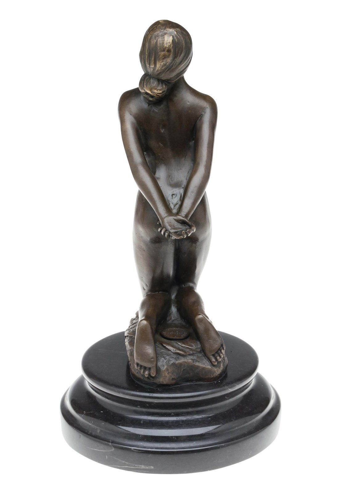 Figur Aubaho Erotik Frau Bronzeskulptur Skulptur Bronzefigur kniende Antik-Stil Bronze