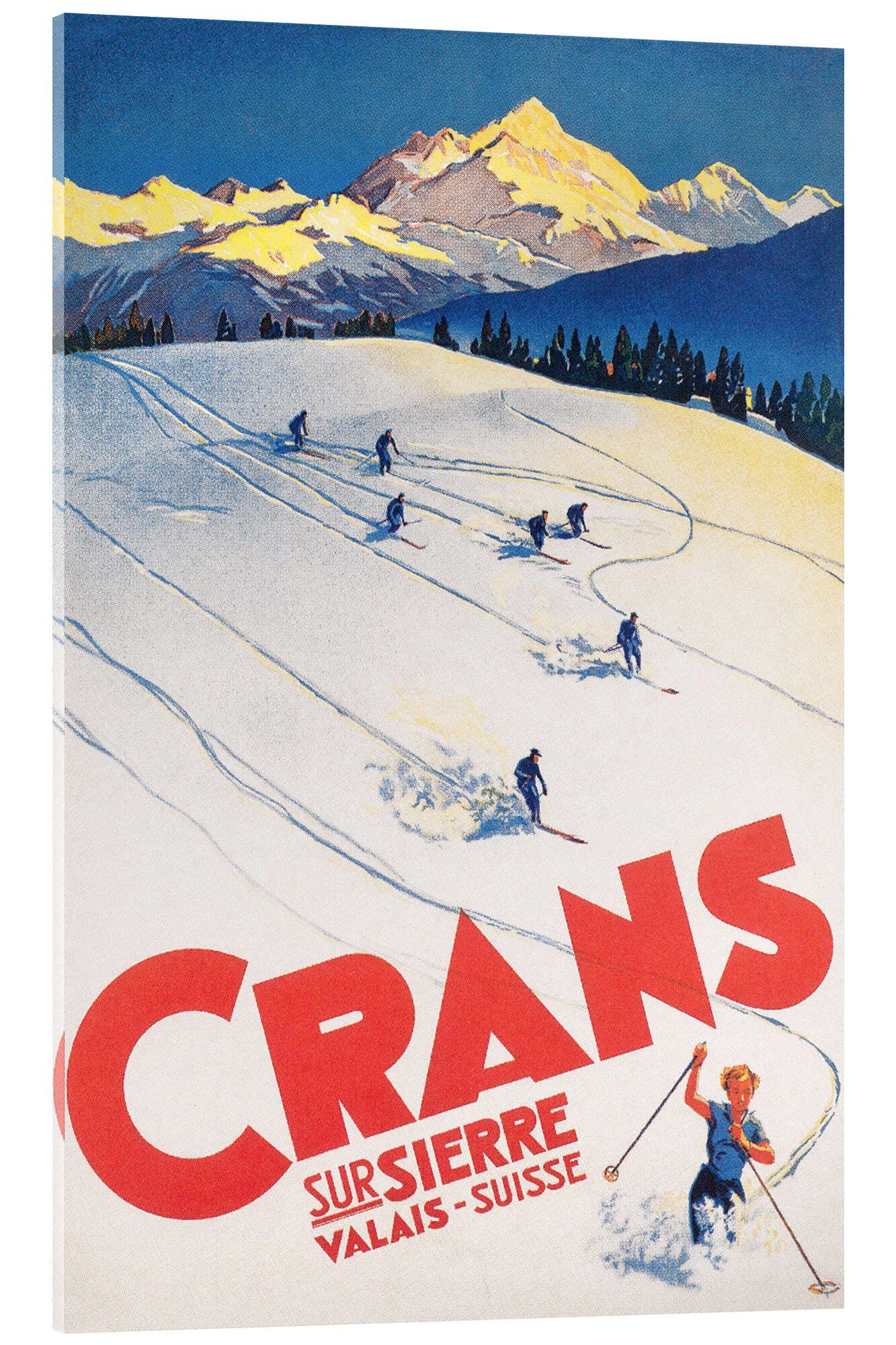 Acrylglasbild Vintage Ski Collection