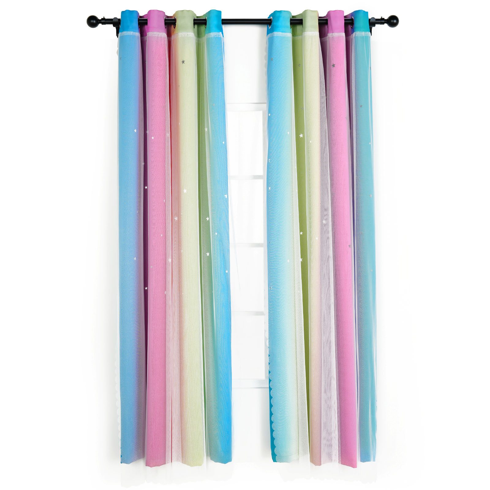 SiviO Vorhang Kinder Verdunkelungsvorhänge mit Sternen-Ombre-Design, günstig online kaufen