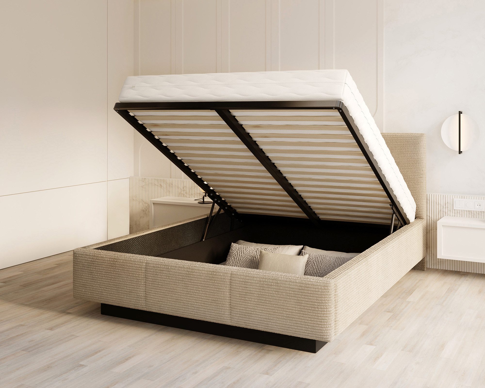 thematys Polsterbett Stauraumbett mit Bettkasten 90x200, 120x200, 140x200, günstig online kaufen