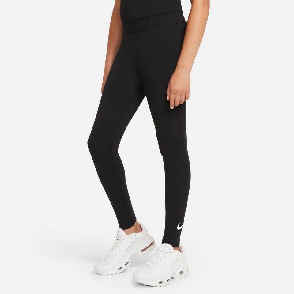Nike Sportswear Leggings FAVORITES BIG KIDS' (GIRLS) SWOOSH LEGGINGS - für  Kinder, Der weiche Strickjersey ist besonders elastisch und betont deine