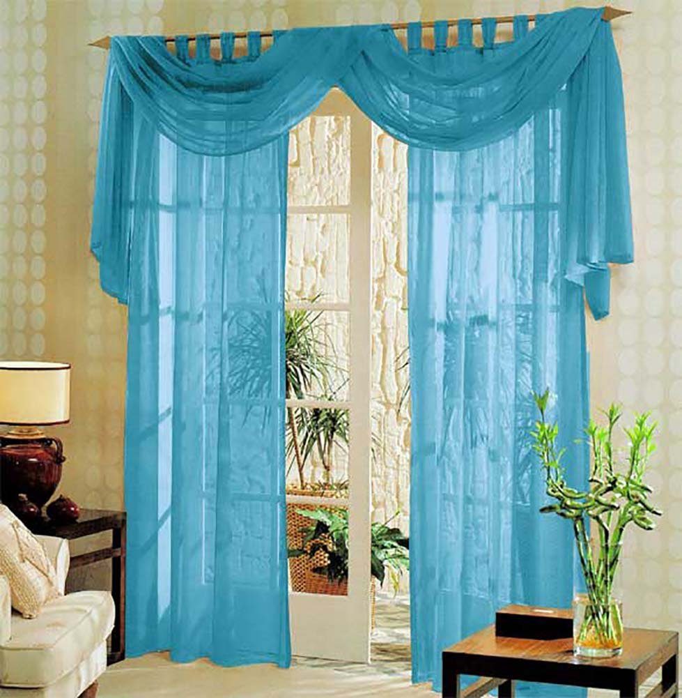 Gardinenbox Gardine (3 St), Schlaufen, transparent, Voile, Voile komplett Gardinen Set 3 teilig