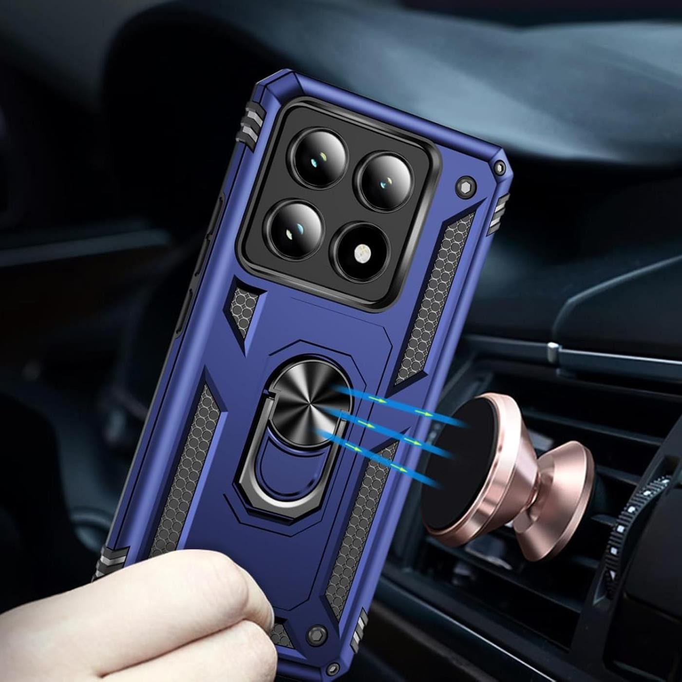 CoolGadget Handyhülle Armor Shield Case für Xiaomi 14T Pro 6,67 Zoll, Outdoor Cover mit Magnet Ringhalterung Handy Hülle für Xiaomi 14T Pro – Bild 4 von 5