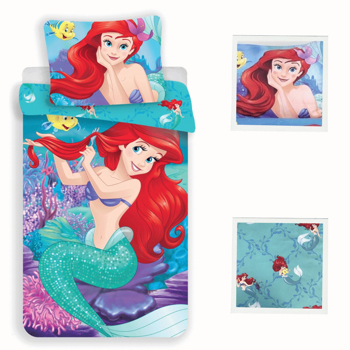 Bettwäsche Disney Bettwäsche Meerjungfrau Arielle 2-tlg 135/140x200 cm Baumwolle