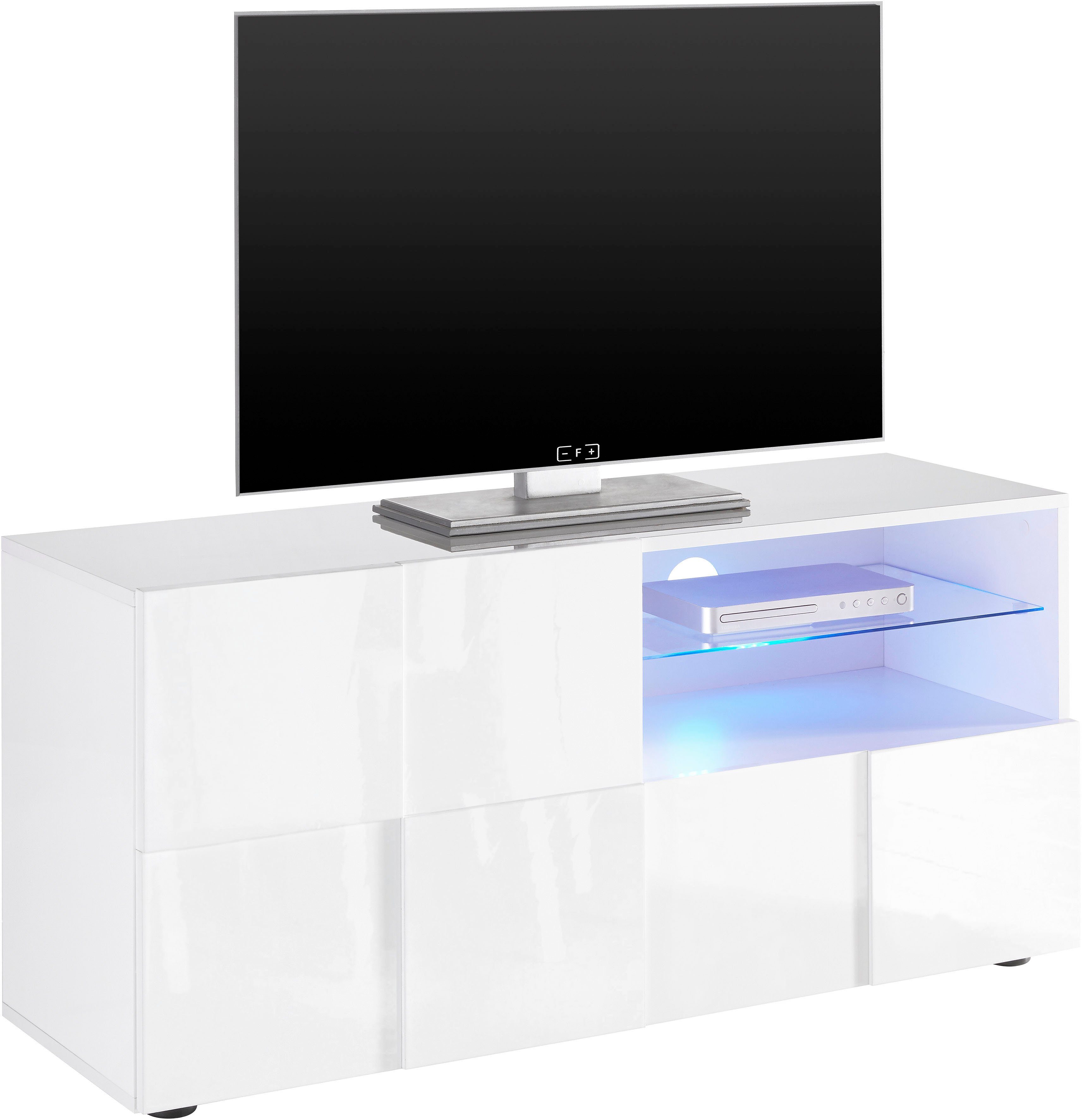 Home affaire Lowboard Dama Breite 121 cm, TV-Board 1 Tür, 1 Schubkasten, TV-Schrank, Front in 3D-Optik, grifflos, verschiedene Farben