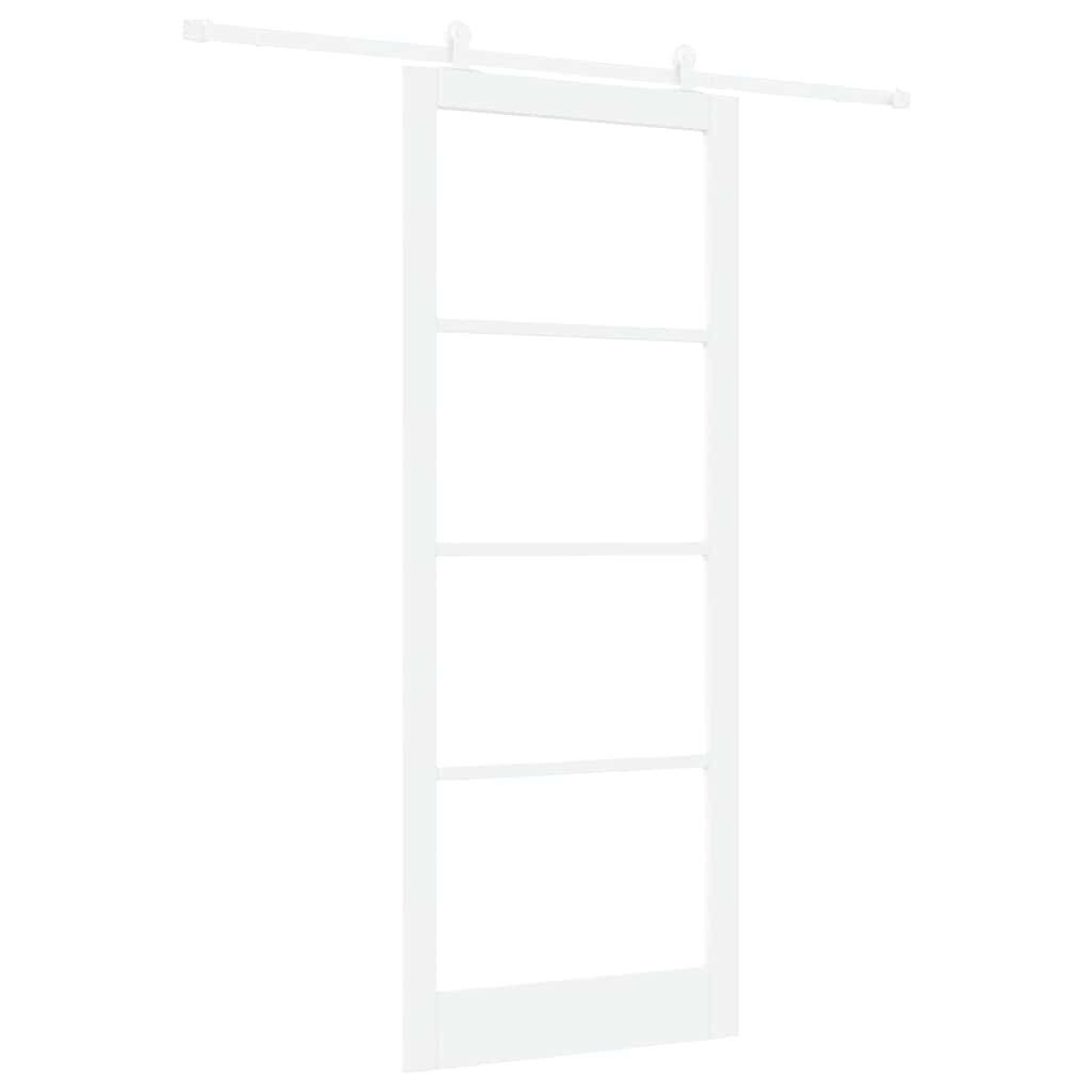 vidaXL Haustür Schiebetür ORKDAL 93 x 232 cm Massivholz Kiefer und Glas Weiß (1-St)