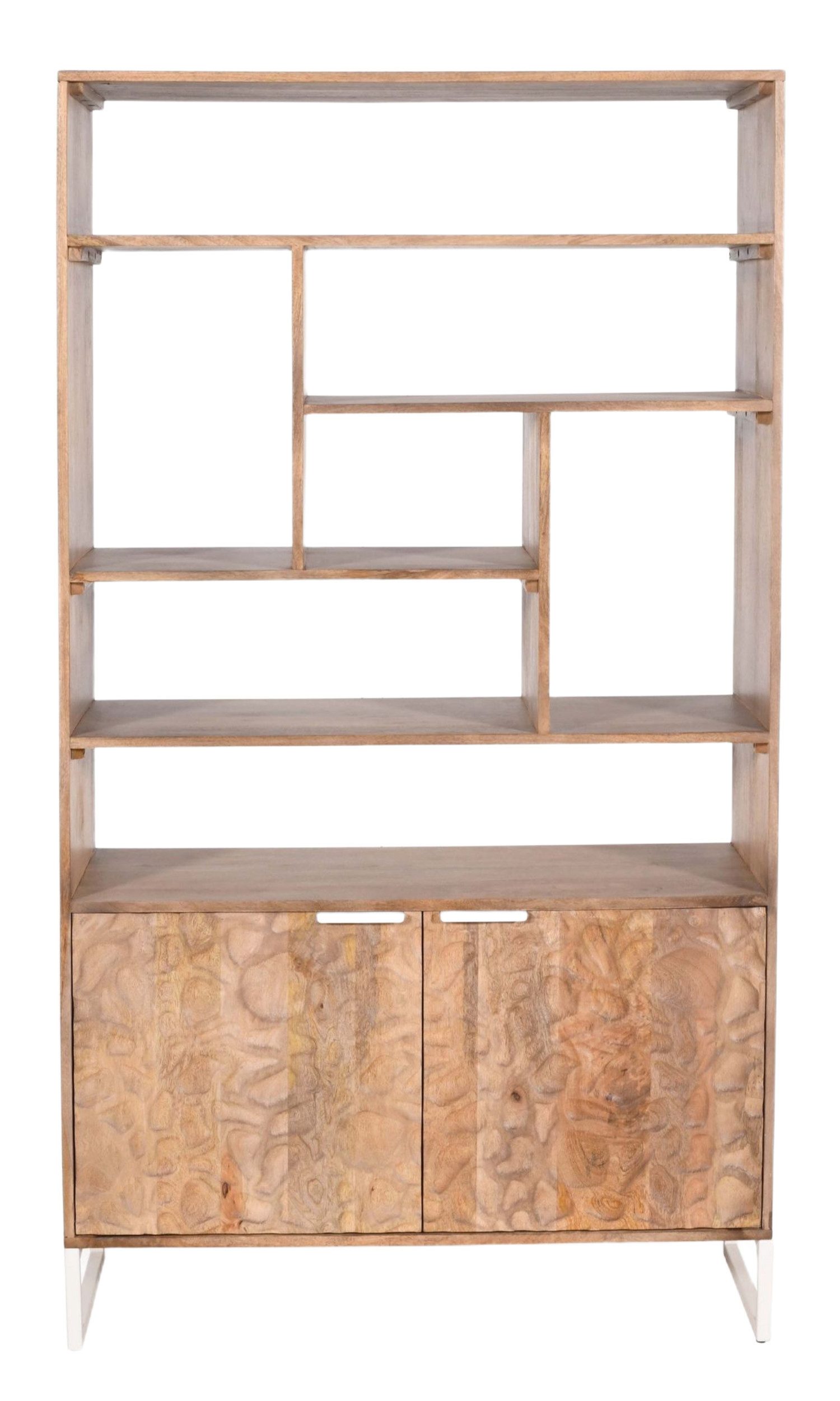 WOLF MÖBEL SCANDI Regal mit 2 Türen / 7 Ablagen, 100 x 40 x 180, SCANDI Regal mit 2 Türen / 7 Ablagen