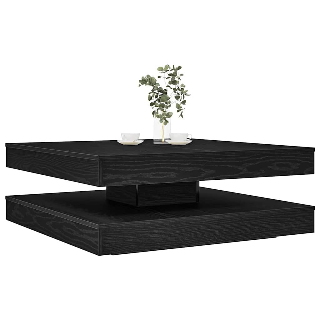 vidaXL Couchtisch Couchtisch 360-Grad Drehbar Schwarz Eichen-Optik 90x90x34,5 cm (1-St)