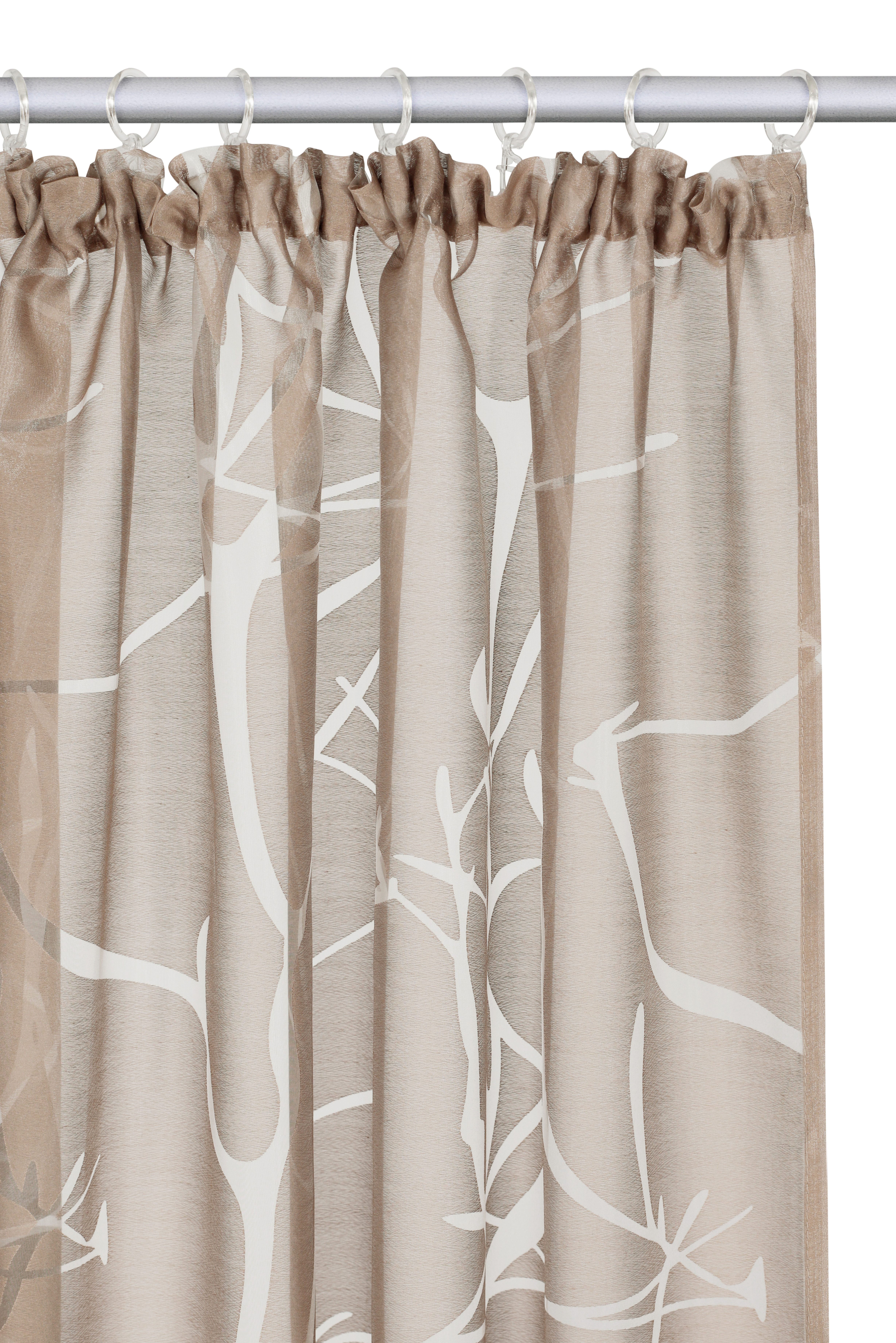 OTTO home Gardine Anna (1 St), Kräuselband, halbtransparent, Ausbrenner, Viskose, Polyester, Äste-Motiv