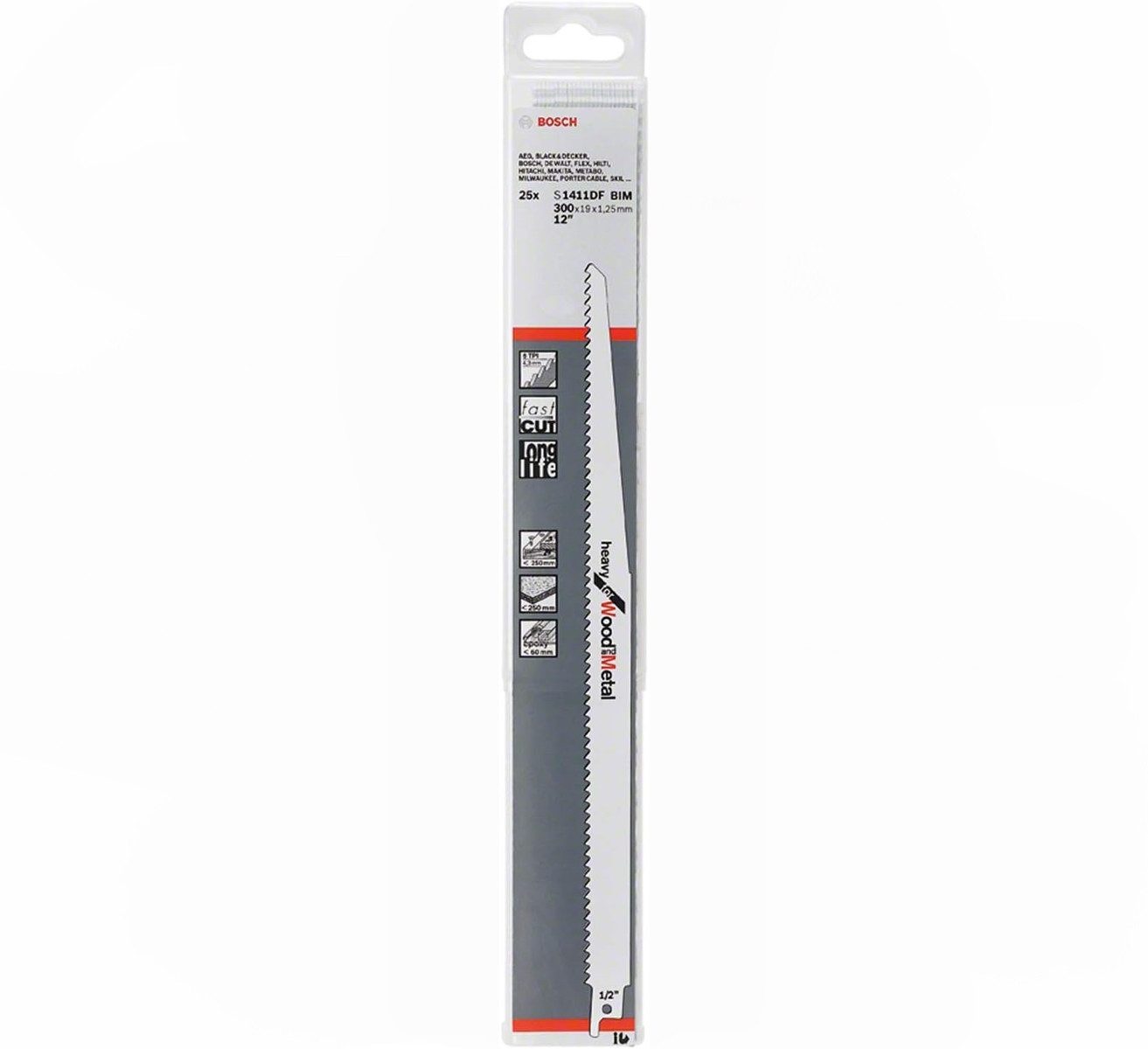 Thumbnail - BOSCH Säbelsägeblatt Bosch 5 x Säbelsägeblatt S 1411 DF BiM 300 mm Flexible fo Wood + Metal