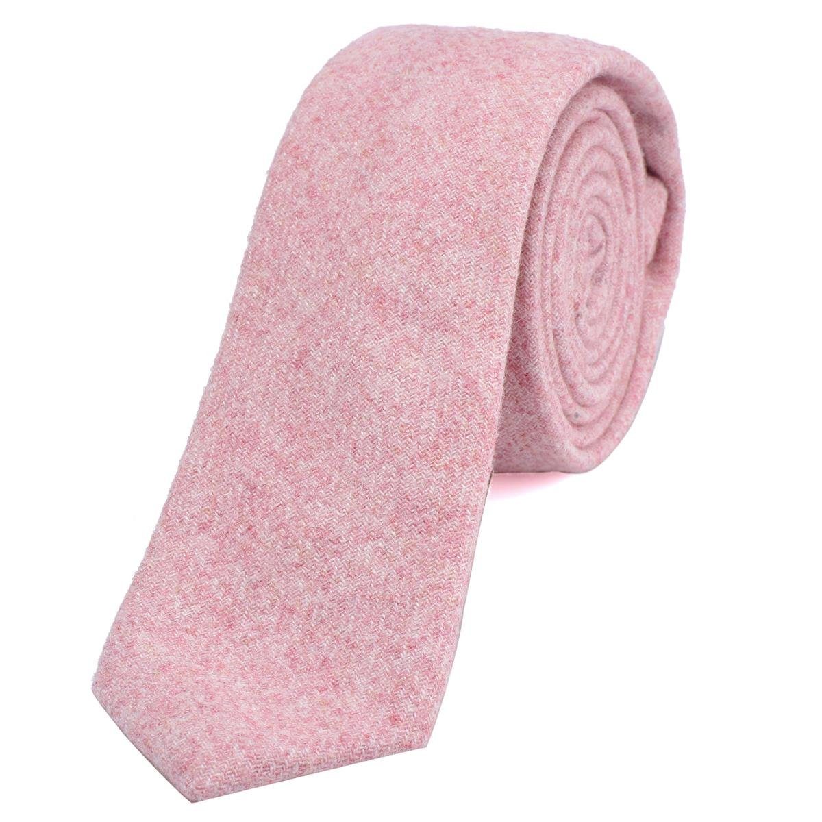 DonDon Krawatte Herren Krawatte 6 cm einfarbig kariert und gepunkt (Packung, 1-St., 1x Krawatte) Baumwolle, verschiedene Muster, für Büro oder festliche Veranstaltungen pastell-rosa