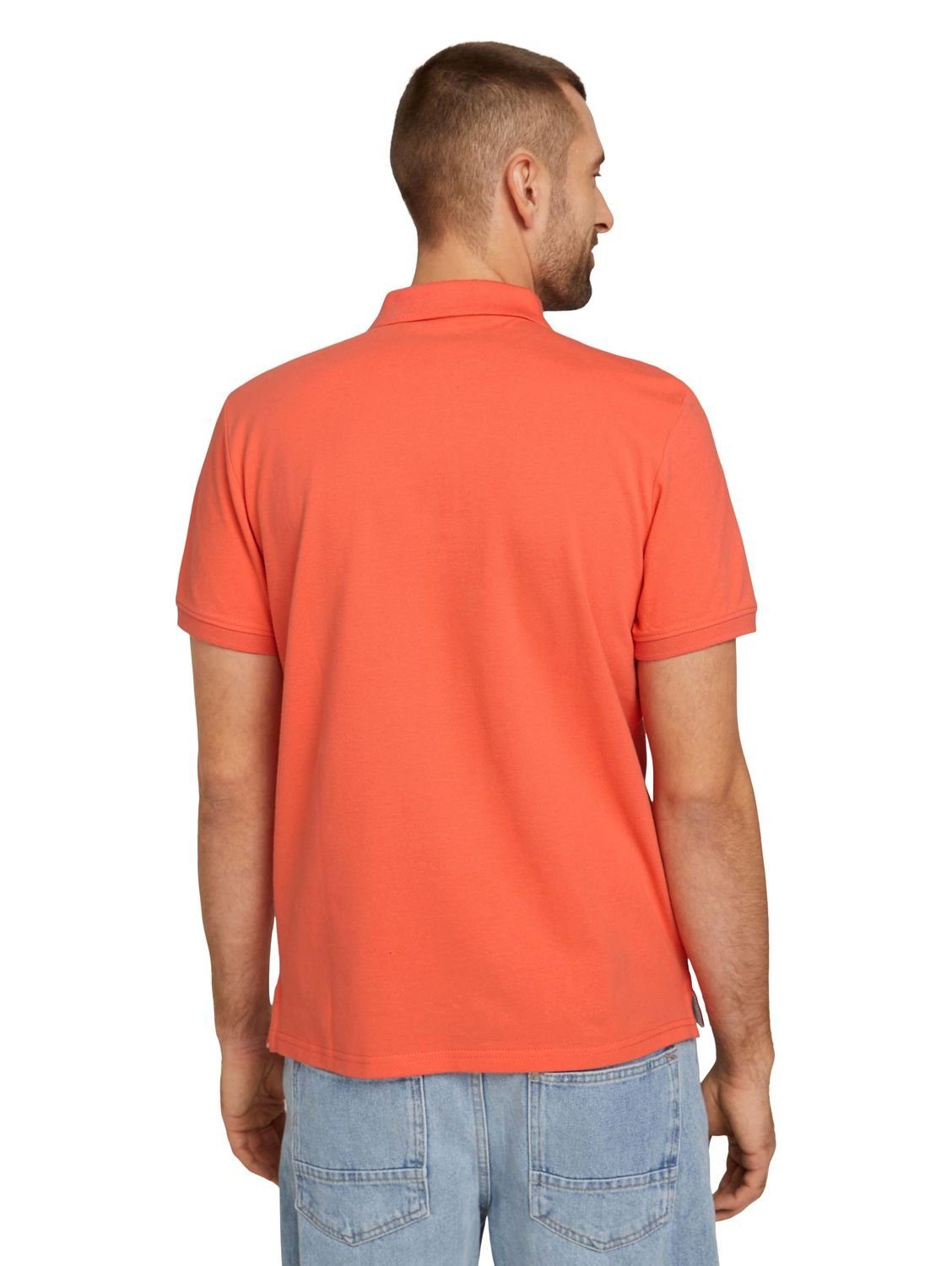 TOM TAILOR 11834 Poloshirt BASIC aus Orange (1-tlg) Peach Baumwolle Soft