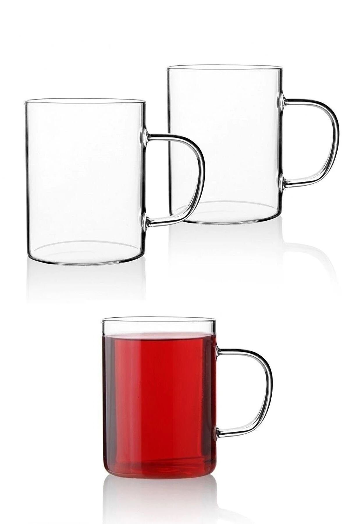 Asphald Teeservice 6er Set Teegläser mit Henkel 250ml Borosilikatglas (6-tlg), 6 Personen, Glas, Hochwertiges Set