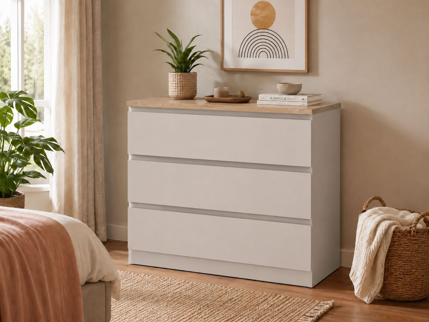 Home affaire Kommode Naia, Modern, mehrere Farben,abgerundete Schubladenkanten auf Metallgleiter