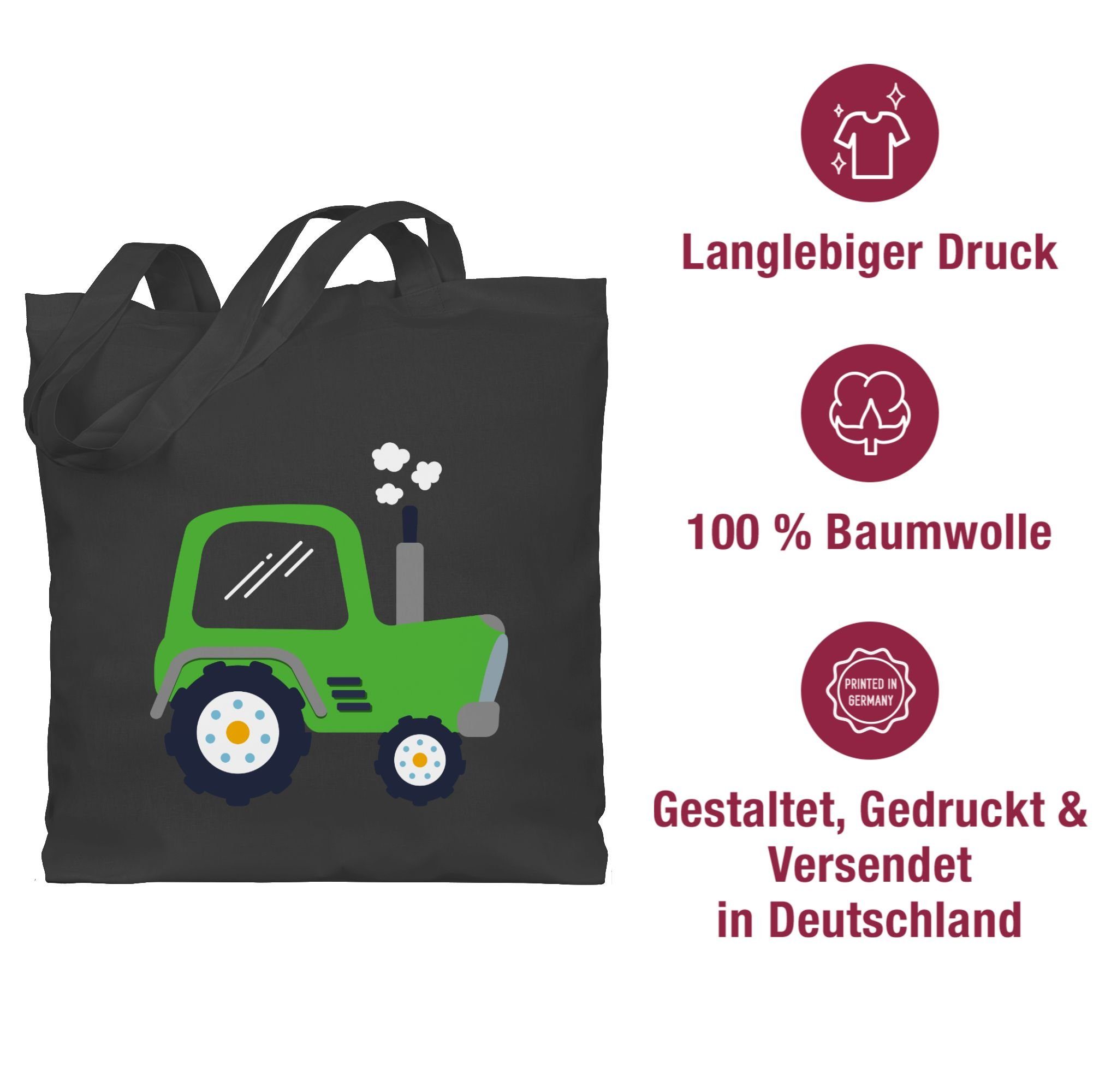 Dunkelgrau Grün, Umhängetasche Kinder Shirtracer Traktor Traktor 3