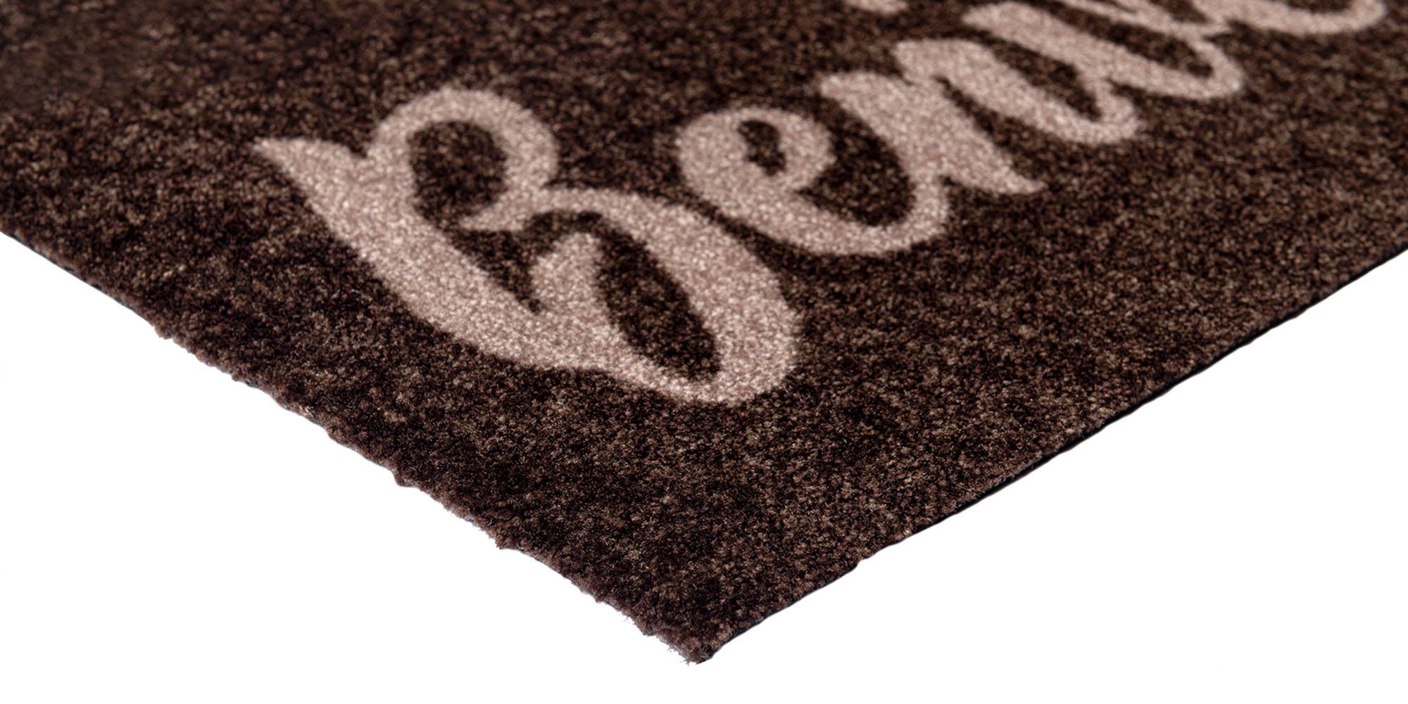 Fußmatte Benvenuti brown, wash+dry 9 mm Höhe: rechteckig, by Kleen-Tex