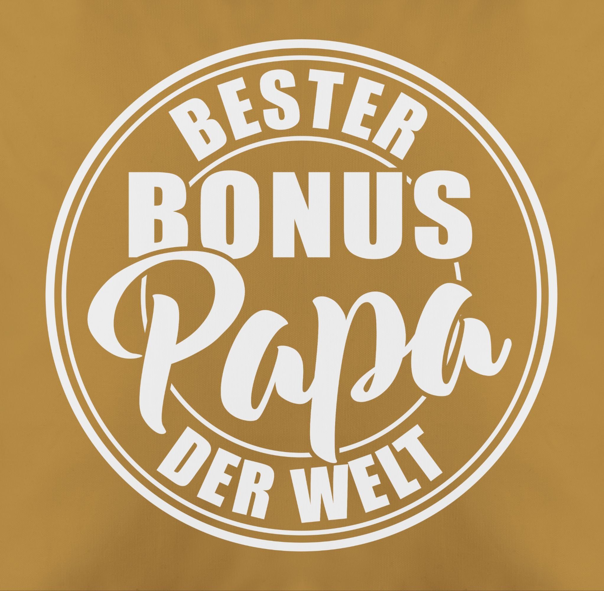 Shirtracer Dekokissen Kissen Bester - bonus der Gelb Welt weiß, Vatertagsgeschenk Papa 3