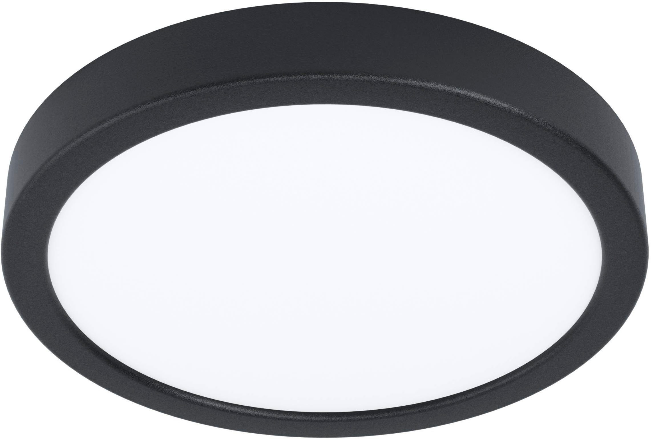 EGLO Aufbauleuchte Fueva 5 Deckenlampe, Aufbaulampe, Metall und Kunststoff, Flurlampe, Bewegungsmelder, LED fest integriert, Warmweiß, Aufbauleuchte - H2,8 x Ø21 cm - schwarz - 17W inkl.