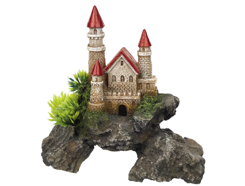 Aquariendeko "Schloss mit Pflanzen"