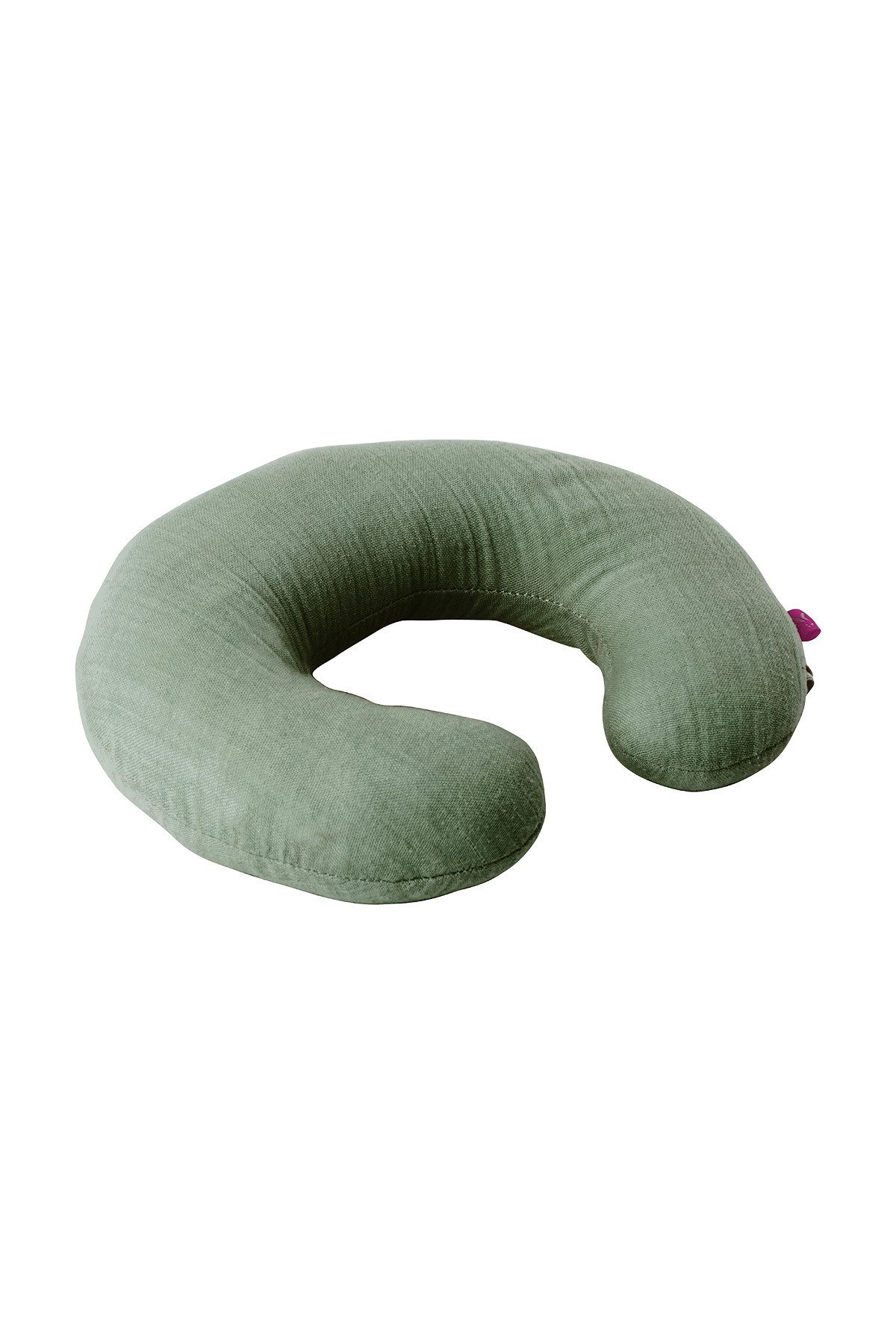 kikadu Dekokissen Nackenkissen Musselin Olive, aus Bio-Baumwolle